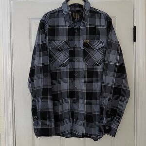 DIXXON Adamantium Charcoal and Black Plaid Button Down Shirt